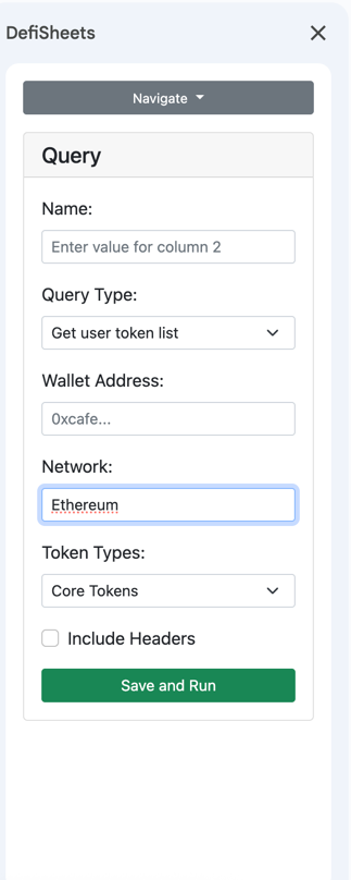 DeFiSheets in action